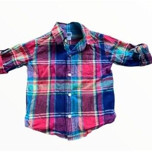 Janie and Jack Plaid Button Down Shirt 18-24 mo.